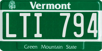 VT license plate LTI794