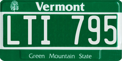 VT license plate LTI795