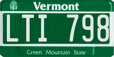 VT license plate LTI798