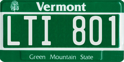 VT license plate LTI801