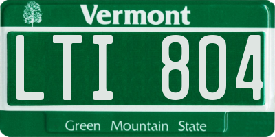 VT license plate LTI804