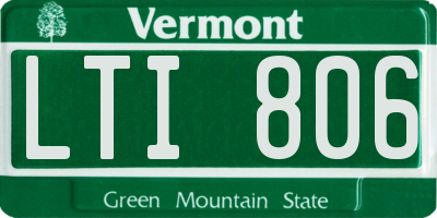 VT license plate LTI806