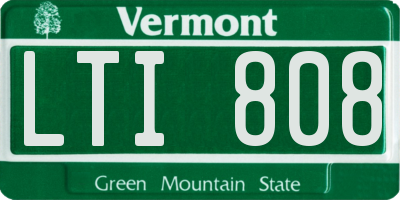VT license plate LTI808