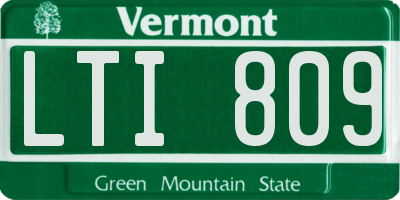 VT license plate LTI809