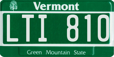 VT license plate LTI810