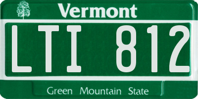 VT license plate LTI812
