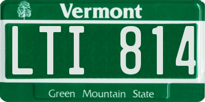 VT license plate LTI814
