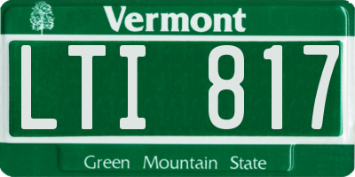VT license plate LTI817