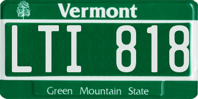 VT license plate LTI818