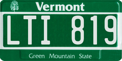 VT license plate LTI819