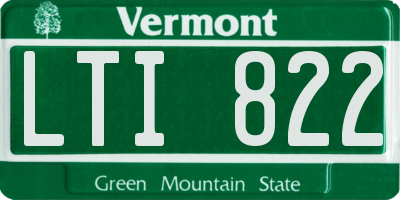 VT license plate LTI822