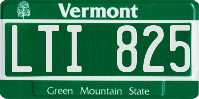 VT license plate LTI825