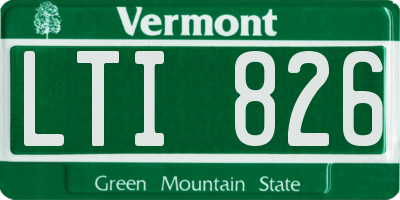 VT license plate LTI826
