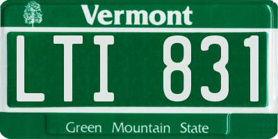 VT license plate LTI831