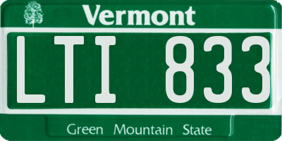VT license plate LTI833