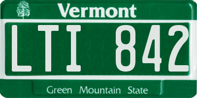 VT license plate LTI842