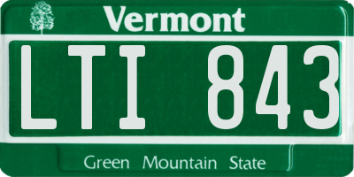 VT license plate LTI843
