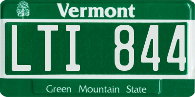 VT license plate LTI844