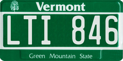 VT license plate LTI846