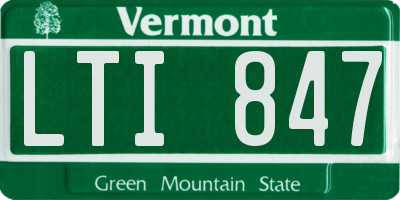 VT license plate LTI847