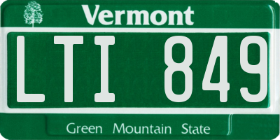 VT license plate LTI849