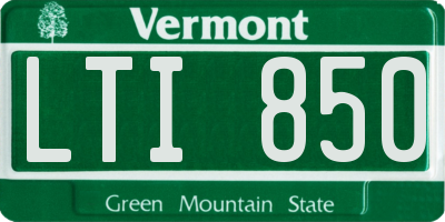 VT license plate LTI850