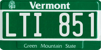 VT license plate LTI851