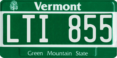 VT license plate LTI855