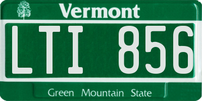 VT license plate LTI856