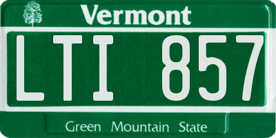 VT license plate LTI857
