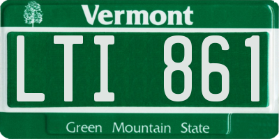 VT license plate LTI861
