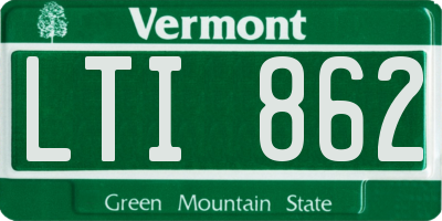 VT license plate LTI862