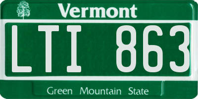 VT license plate LTI863