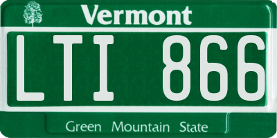 VT license plate LTI866