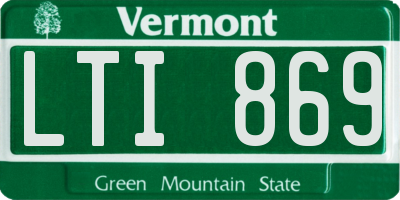 VT license plate LTI869