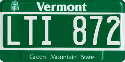 VT license plate LTI872