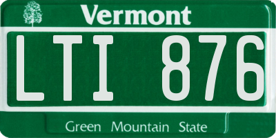 VT license plate LTI876