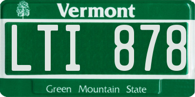 VT license plate LTI878