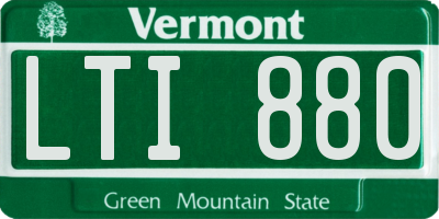 VT license plate LTI880