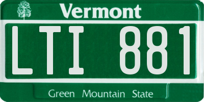 VT license plate LTI881