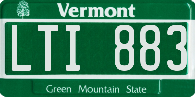 VT license plate LTI883