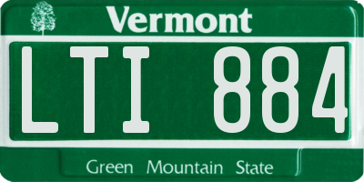 VT license plate LTI884