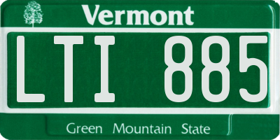VT license plate LTI885