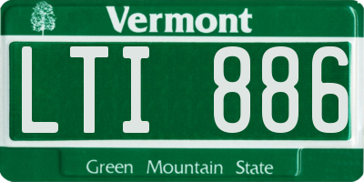 VT license plate LTI886
