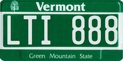 VT license plate LTI888