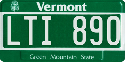 VT license plate LTI890