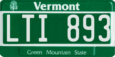 VT license plate LTI893