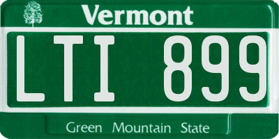 VT license plate LTI899