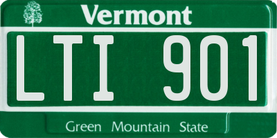 VT license plate LTI901