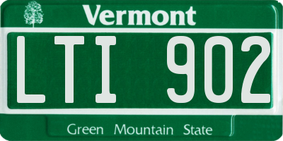 VT license plate LTI902